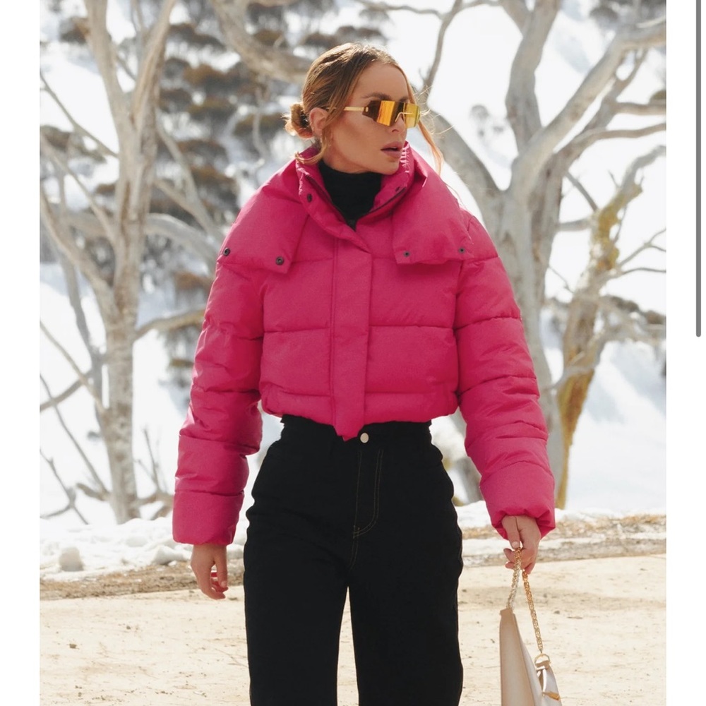 unreal fur phaedra cropped puffer